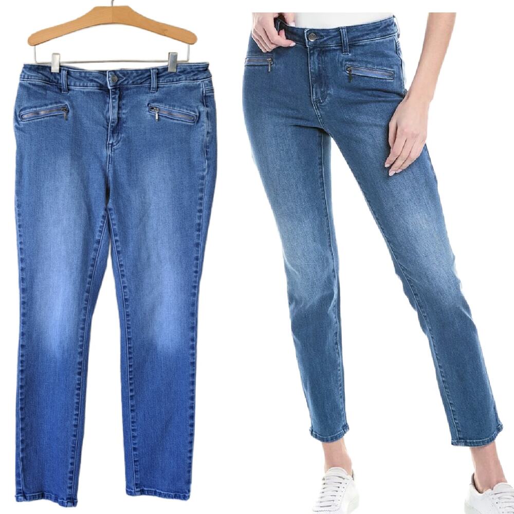J Mclaughlin Treva Jeans Size 10 Slim Fit Ankle Length Zip Pocket